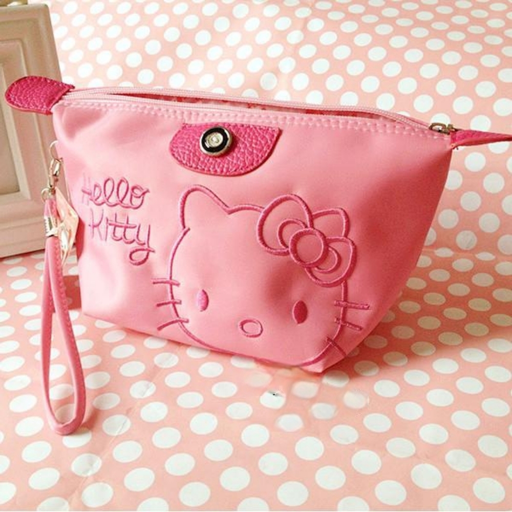 Brand New Saniro Hello Kitty Make-Up Comestic Toiletries Pouch Bag